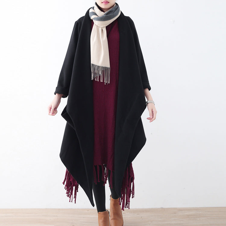 Black Woolen Coat Clothing Long Coats Boutique Trench Coat