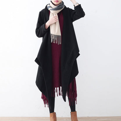 Black Woolen Coat Clothing Long Coats Boutique Trench Coat