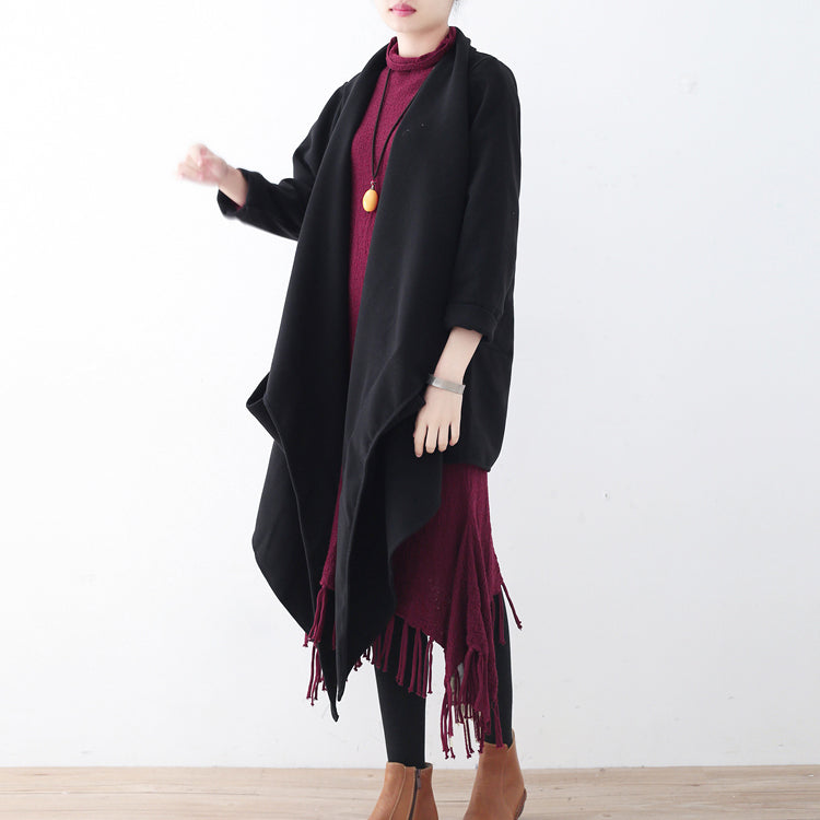 Black Woolen Coat Clothing Long Coats Boutique Trench Coat