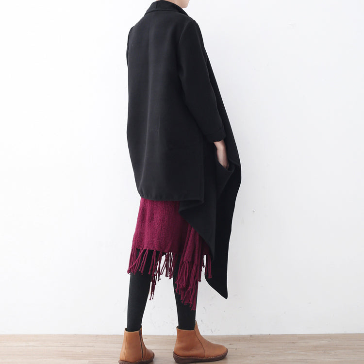 Black Woolen Coat Clothing Long Coats Boutique Trench Coat