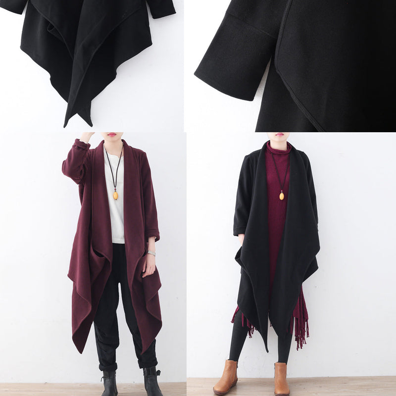 Black Woolen Coat Clothing Long Coats Boutique Trench Coat
