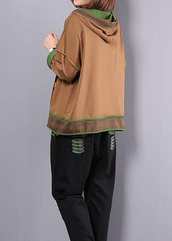 Cotton Yellow Hooded Tops and Black Elastic Waist Pants