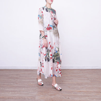 Maxi Dress Bracelet Sleeved Gown O Neck Gown
