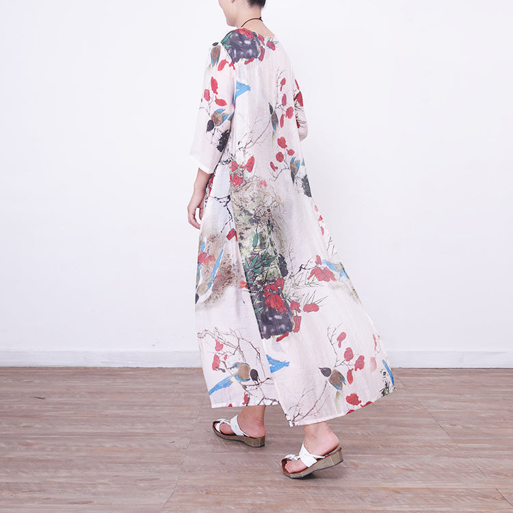 Maxi Dress Bracelet Sleeved Gown O Neck Gown