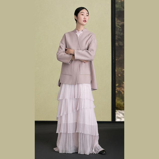 Woolen Outwear Big Pockets Jackets Long Sleeve Jackets