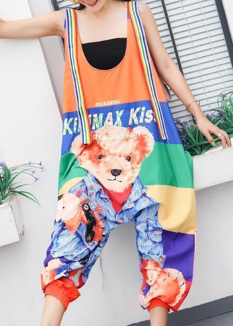 Jumpsuit Cartoon Print Loose Ming Harem Strap Pants