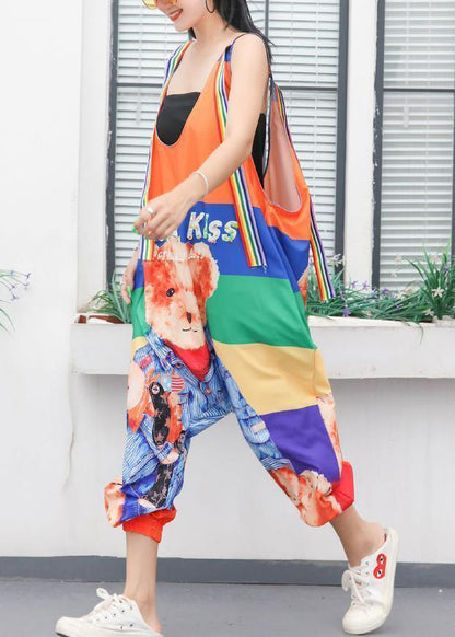 Jumpsuit Cartoon Print Loose Ming Harem Strap Pants
