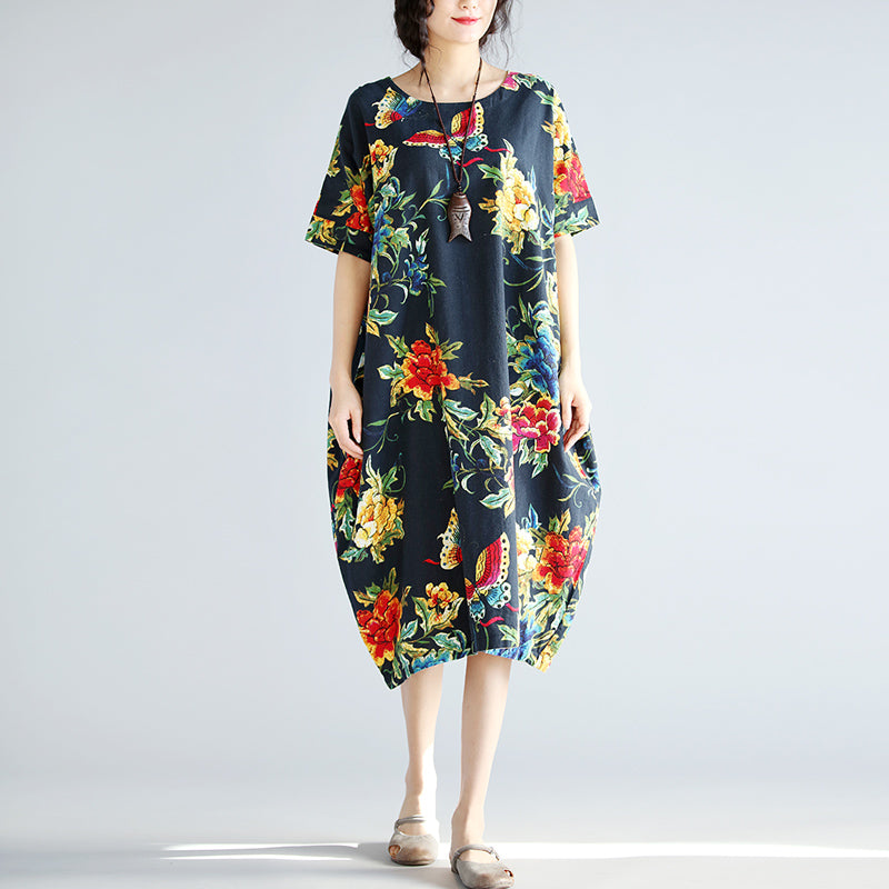 Navy Linen Shift Dresses Holiday Dresses New Short Sleeve Linen Dress