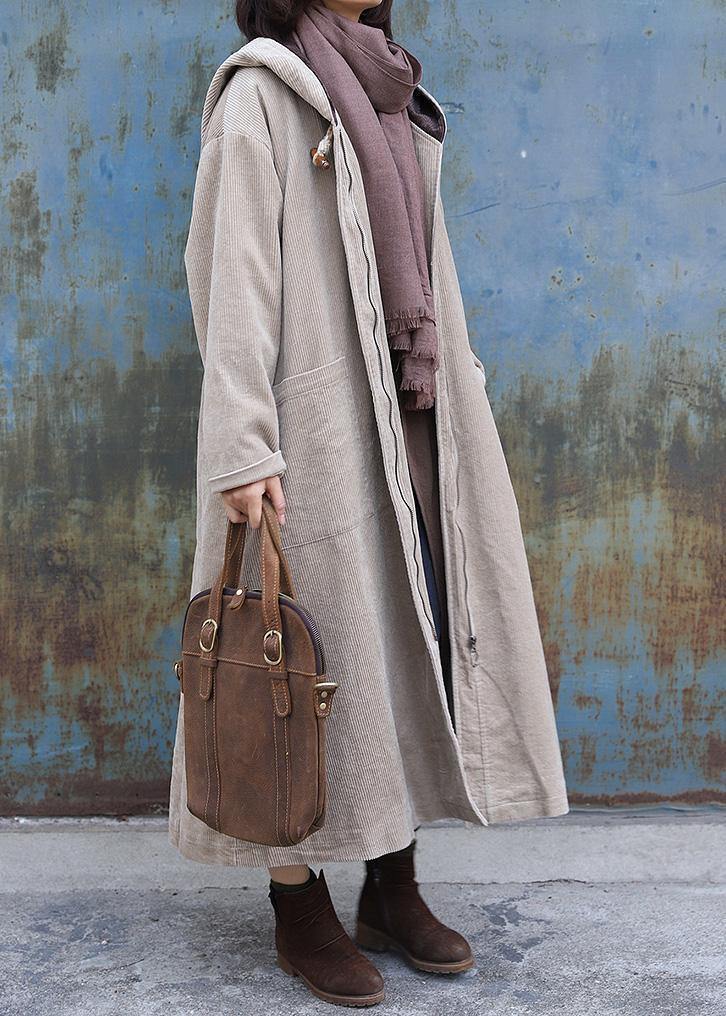 Nude Overcoat Winter Jacket Zippered Hooded Winter Coats