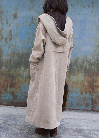 Nude Overcoat Winter Jacket Zippered Hooded Winter Coats