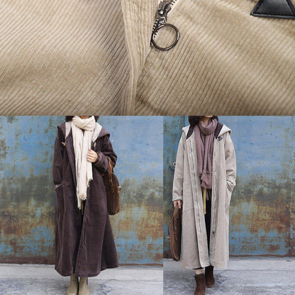 Nude Overcoat Winter Jacket Zippered Hooded Winter Coats