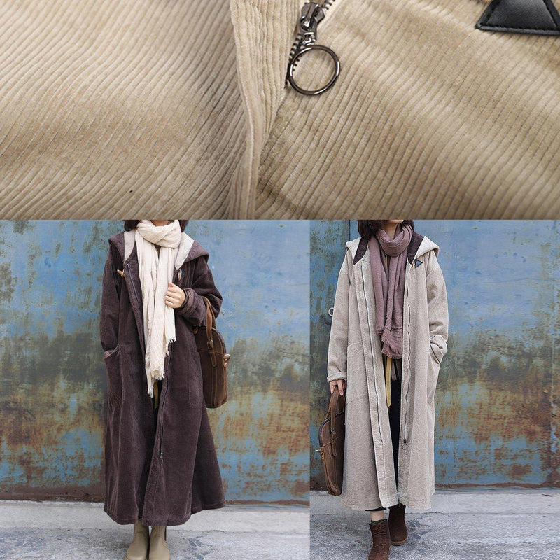 Nude Overcoat Winter Jacket Zippered Hooded Winter Coats