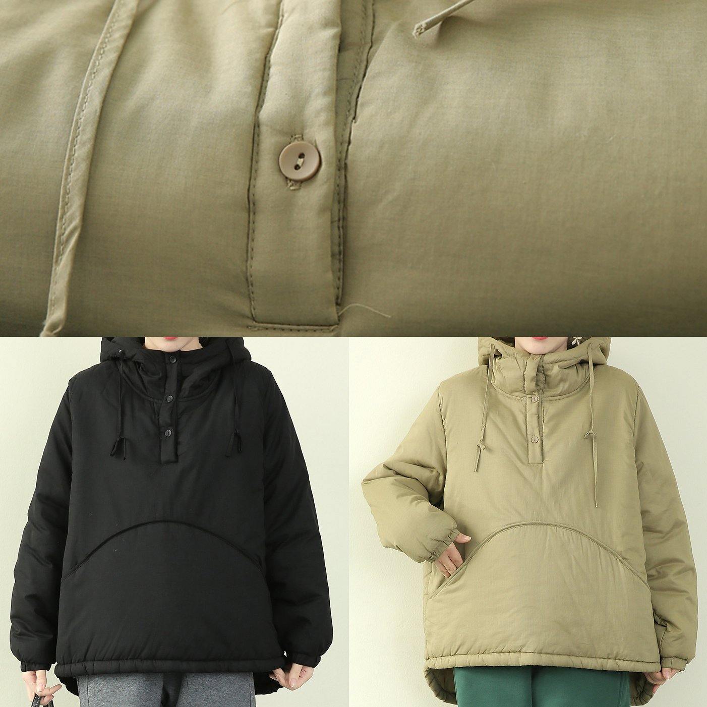 Jackets Outwear Light Green Hooded Drawstring Parka