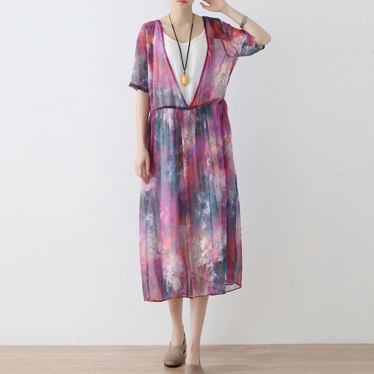 Prints Chiffon Caftans Chiffon Caftans Fine Short Sleeve Kaftans