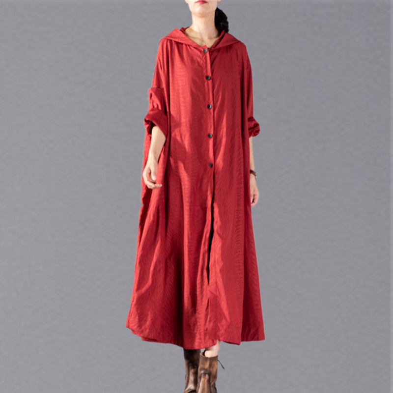 Red Winter Coat Clothing Hooded Coats Baggy Coats