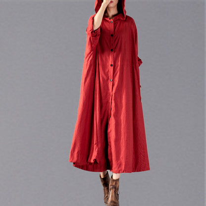 Red Winter Coat Clothing Hooded Coats Baggy Coats