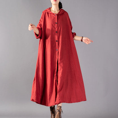 Red Winter Coat Clothing Hooded Coats Baggy Coats