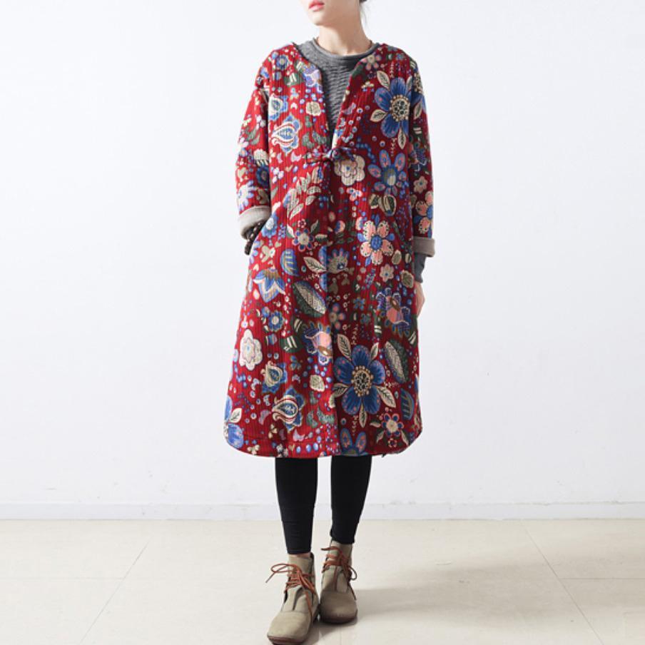 Red Cotton Coats Maxi Coat Long Coats