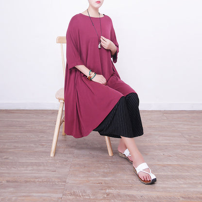 Red Silk Dress Silk Clothing Dress Big Hem O Neck Silk Dresses
