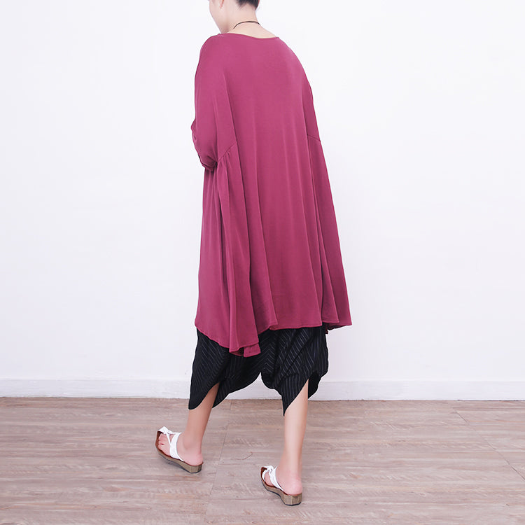 Red Silk Dress Silk Clothing Dress Big Hem O Neck Silk Dresses