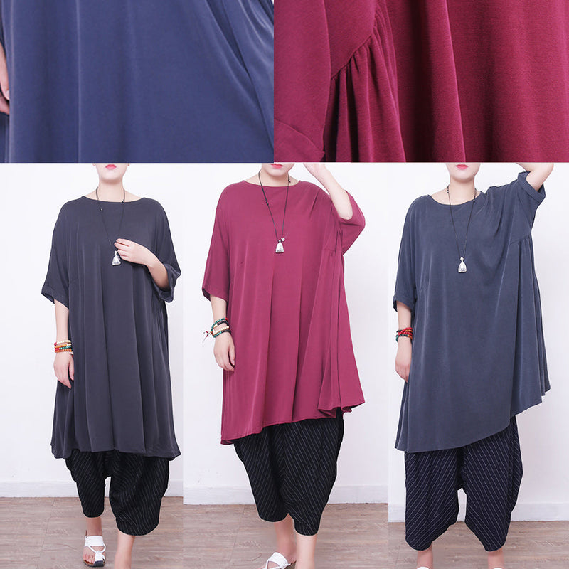Red Silk Dress Silk Clothing Dress Big Hem O Neck Silk Dresses