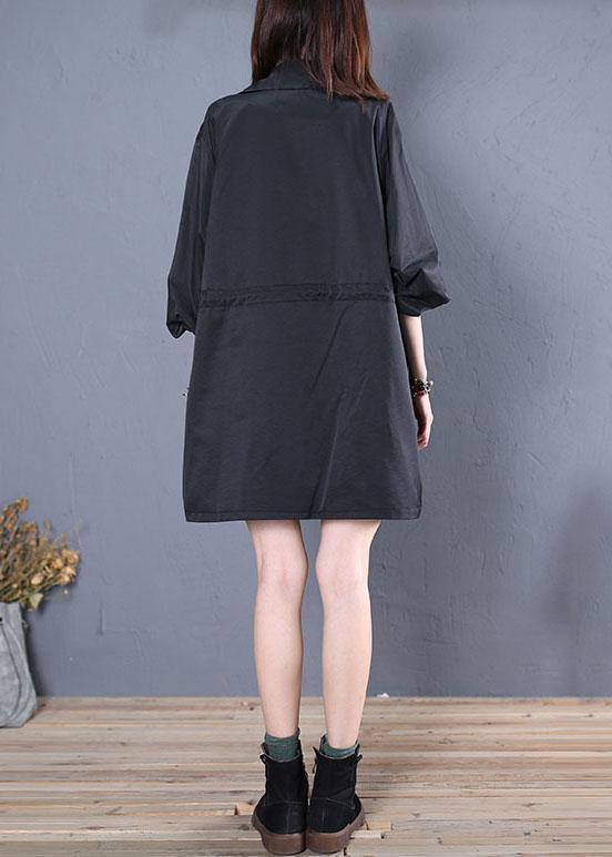 Mid-length Coats Fall Red Drawstring Coats