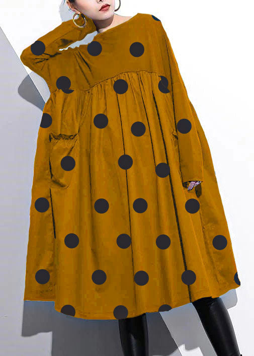 Gold Shift Dress Cotton Clothing Dress